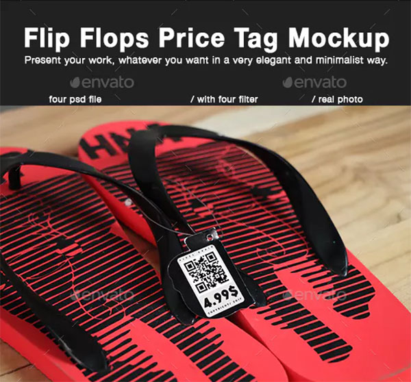 Flip Flops Price Tag Mockup