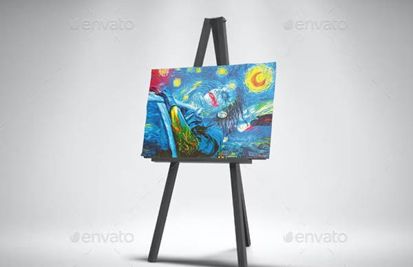 Easel Stand with Canvas Mockups