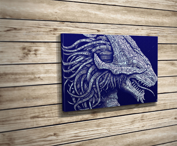 Realistic Canvas Poster Mock-Up