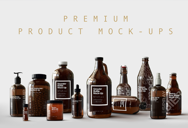 Premium Amber Dropper Bottle Mock-Up