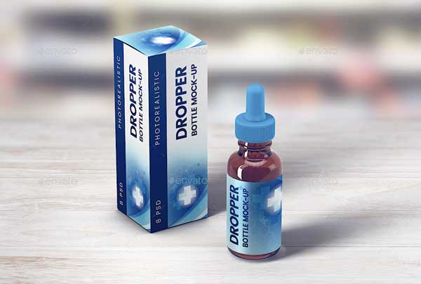 Realistic Dropper Bottle Mockup