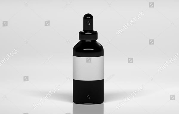 Mock-up of Black Vape Bottle