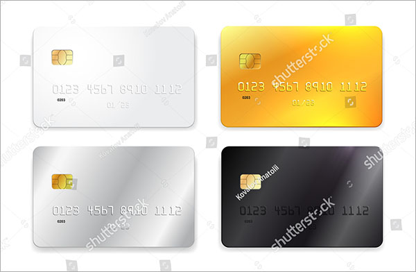 Credit Card white Gold Silver Mockup