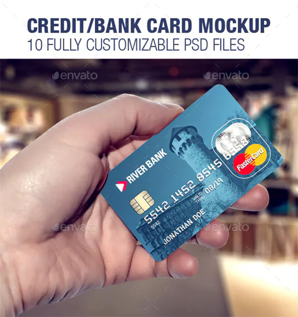 Credit Bank Card Template & Mockup