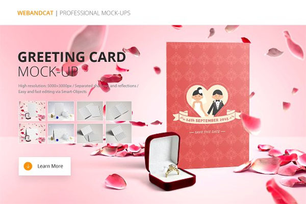 Wedding Invitation and Greeting Card Mock-Up