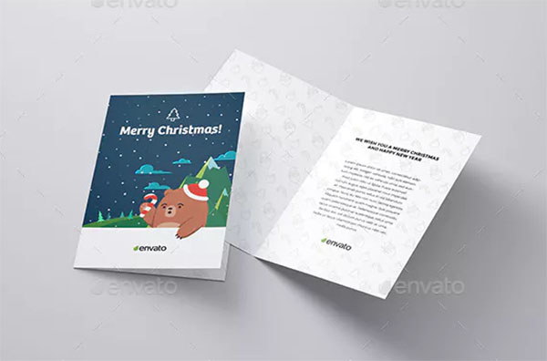 Merry Christmas Invitation and Greeting Card Mock-Up