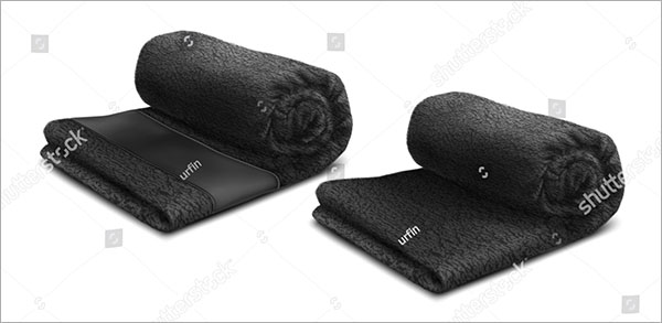 Black Towel Roll Vector MockUp