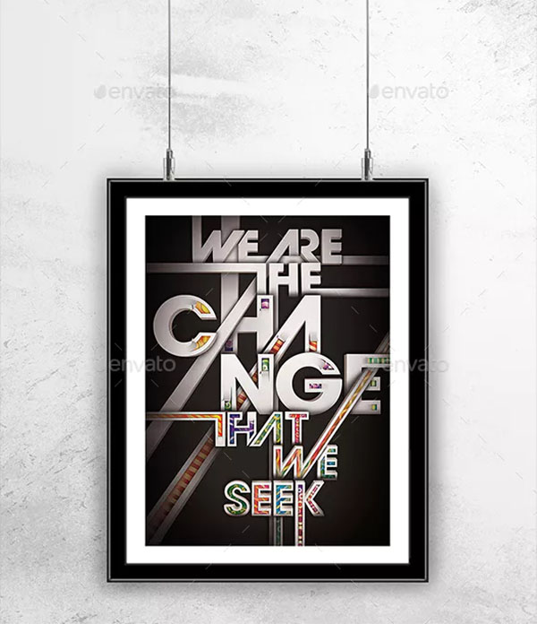 Hanging Poster Frame Mockup Design