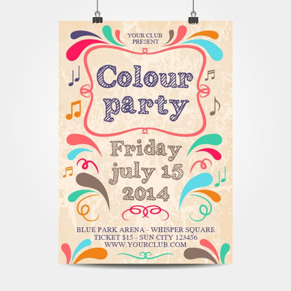 Free Vector Colour Party Hanging Mockup