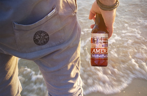 Beach Beer Bottle Logo Mockup