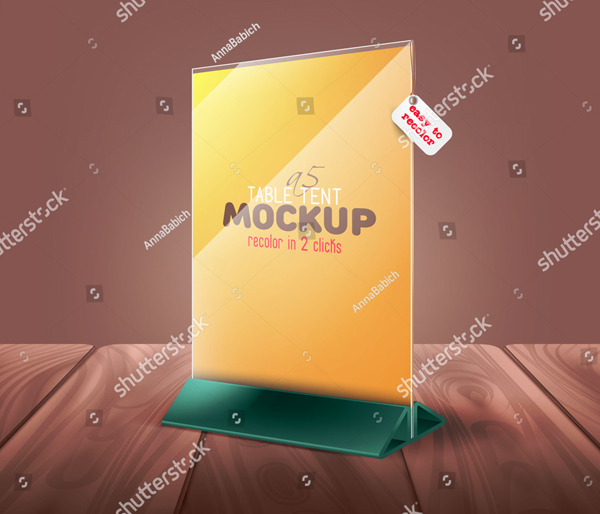 Colorful Table Tent Mockup