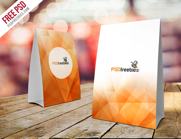 Table Tent Card Mockup Free PSD