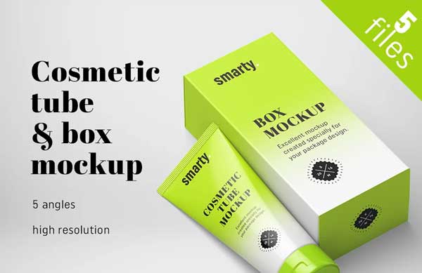 Customize Cosmetic Tube & Box Mockup Template