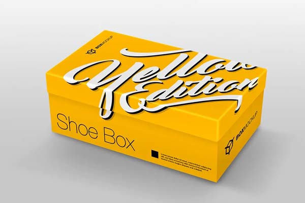 Flat Shoe Box Mockup