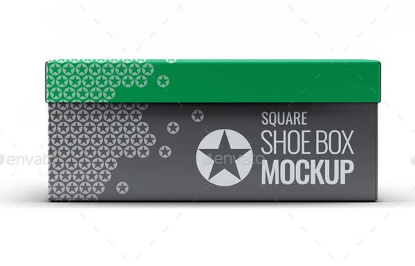 Square Shoe Box Mockup Design