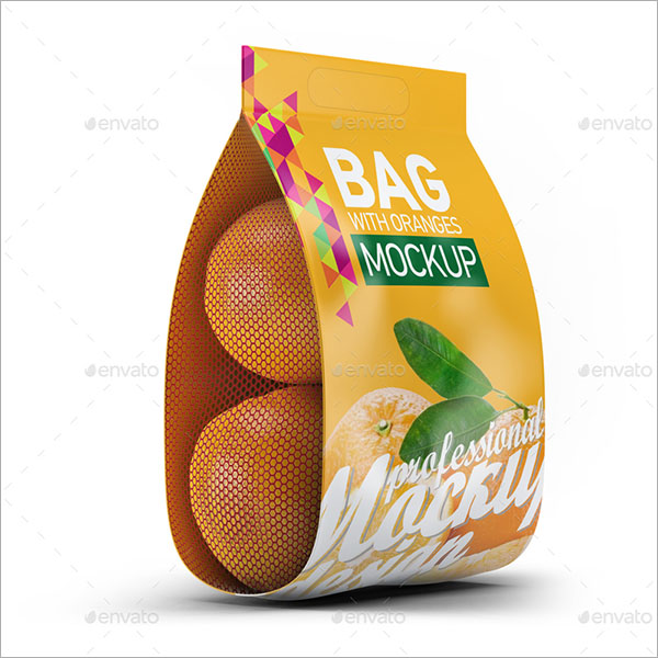 Bag with Oranges Mock-Up
