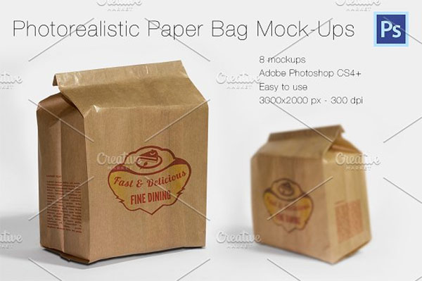 Photorealistic Paper Bag Mockups