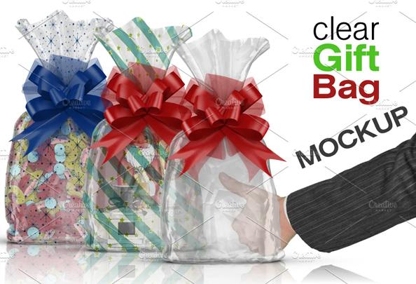 Clear Cello Gift Bag Mockup