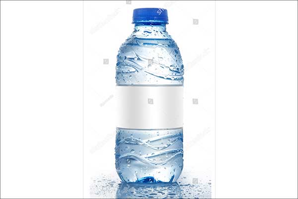 Soda Water Bottle Mockup with Blank Label