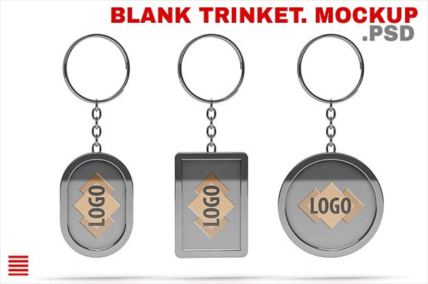 Blank Trinket Keychain Mockup