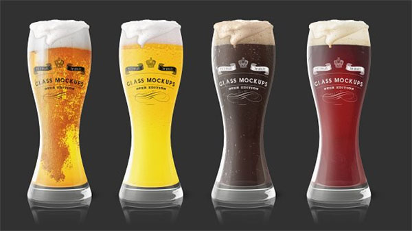 Beer PSD Glass Mockup Templates