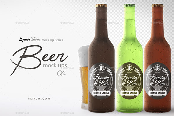 PSD Beer Bottle Mockup Templates