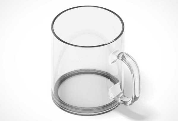 Free Rotating Animated Glass Mug PSD Mockup