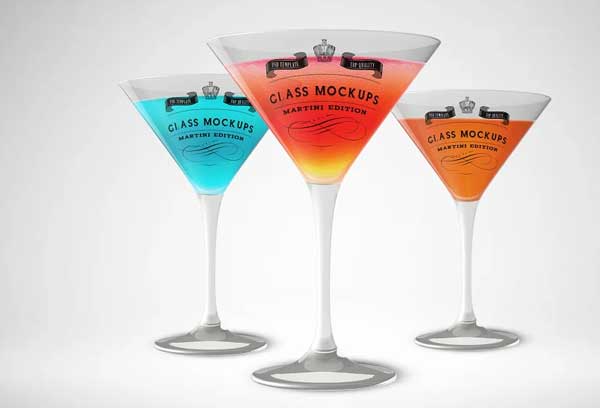 Martini Glass Mockup Design Template