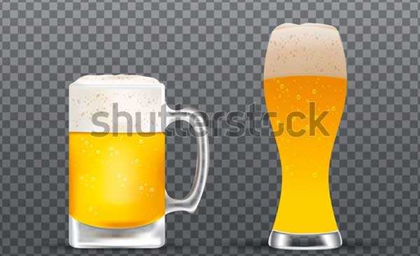 Glass With Splashing Beer Template