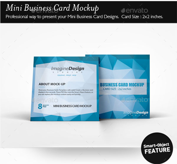 Abstract Mini Business Card Mockup