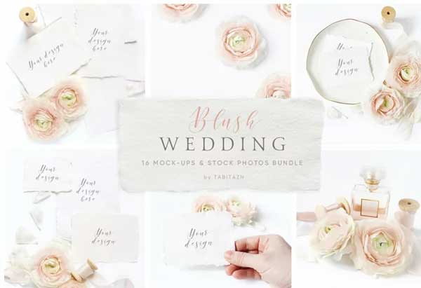 Mini Blush Wedding Card Mockups
