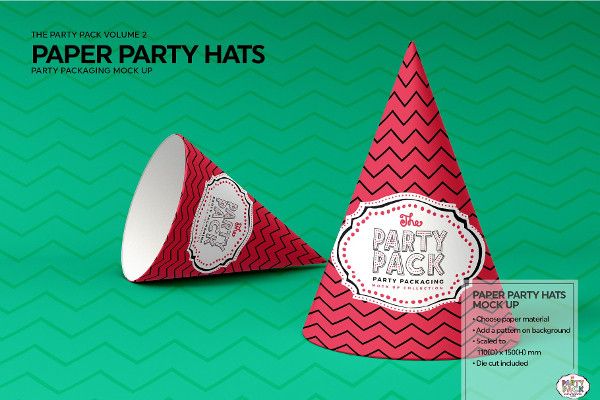 Paper Party Hat Mockup Templates