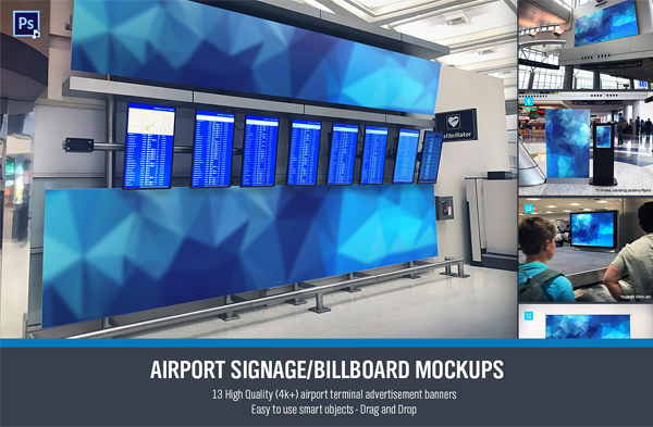Airport Digital Signage Mockups