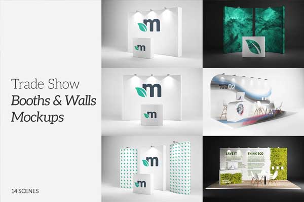 Digital Trade Show & Walls Mockup