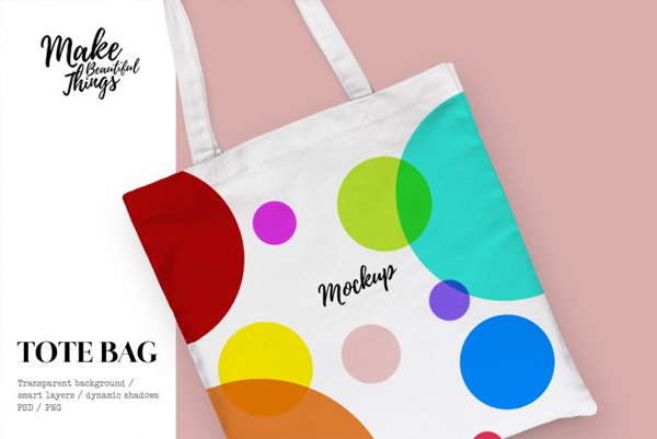Isolated Canvas Tote Bag Mockup