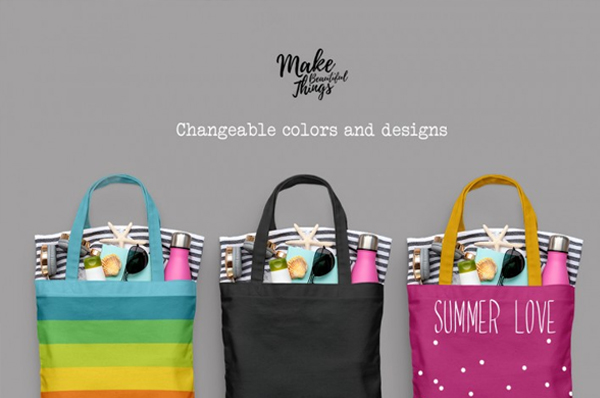 Colorful Isolated Tote Bag Mockup