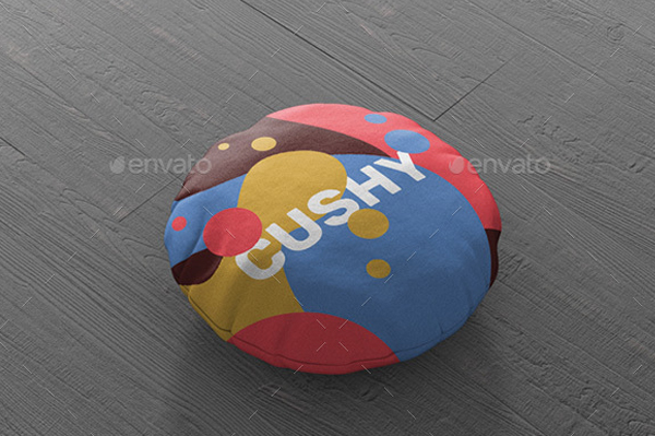 Round Pillow Mockup Design Template