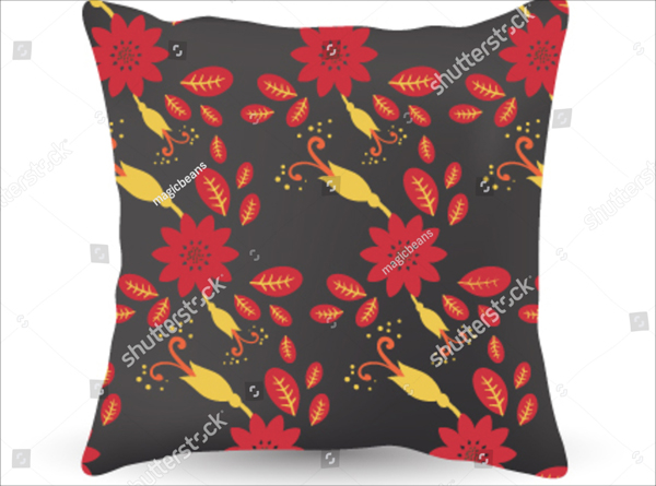 Floral Pattern Pillow Mockup