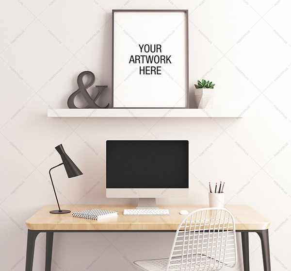 Minimalist Poster Workspace Mockup