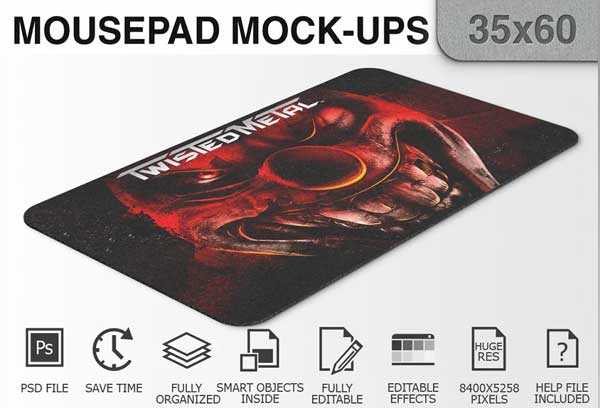 Fully Editable Mouse Pad Mockups