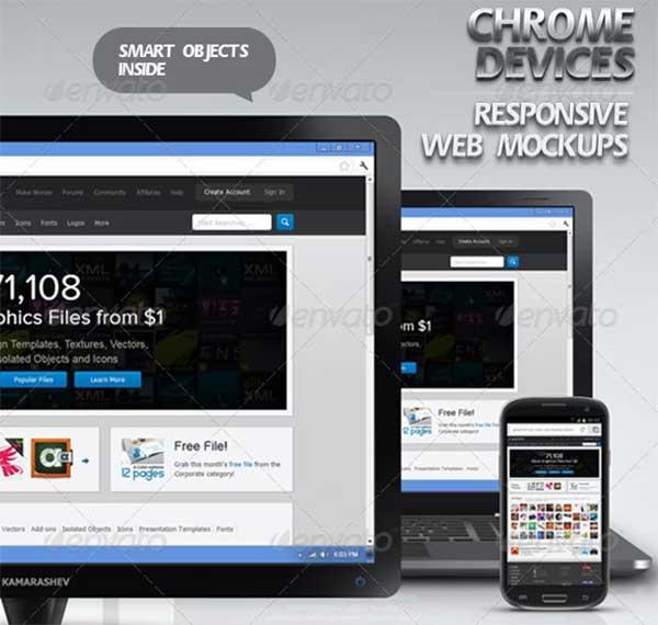Chrome Devices Responsive Web Mockups
