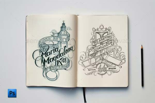 Sketch Book Design Mockups