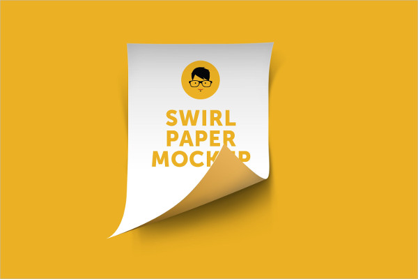 A4 Swirl Paper Mockup Template