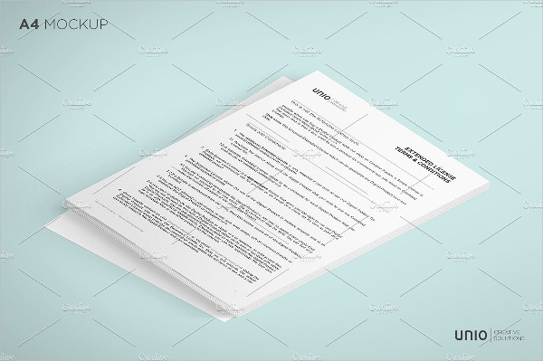 A4 Document Paper Mockup Template