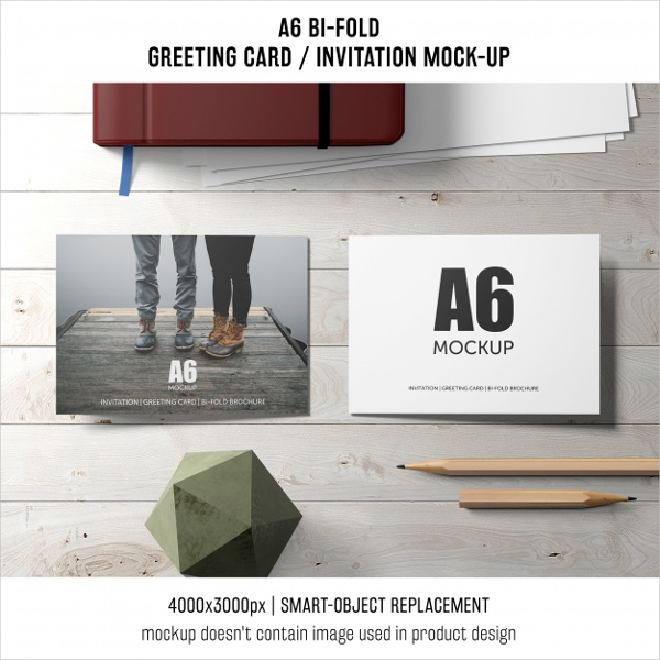 Folded Invitation Card Mockup Free Download