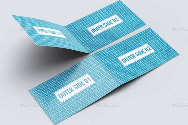 Folded Business Card Mockup