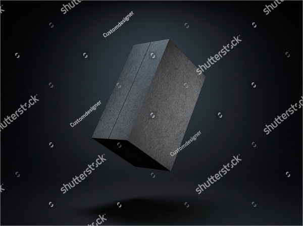Black Box Mock-Up On Dark Background