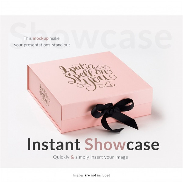 Free Download Pink Gift Box Mock-Up Template