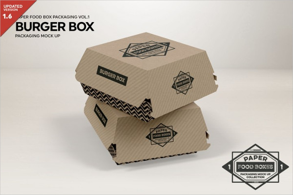 Burger Box Packaging MockUp