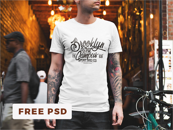 Free PSD Showcase T-Shirt Mockup